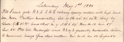 01 May 1880 journal entry